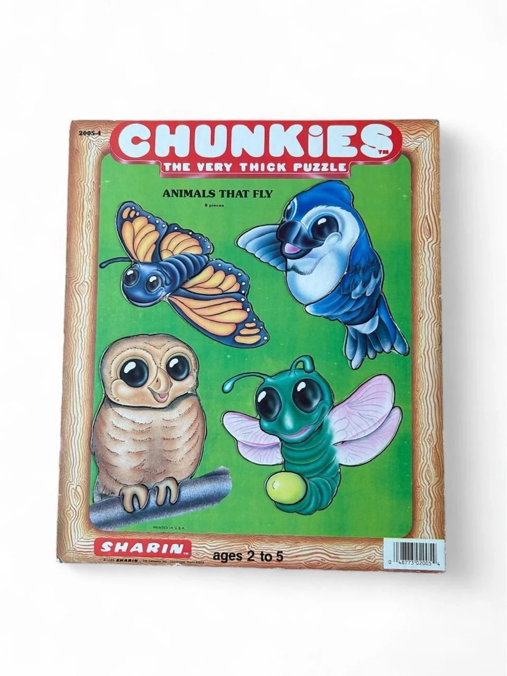 Vintage 1985 Chunkies Animals That Fly Thick Puzzle Retro Nursery Toy Bird Lover